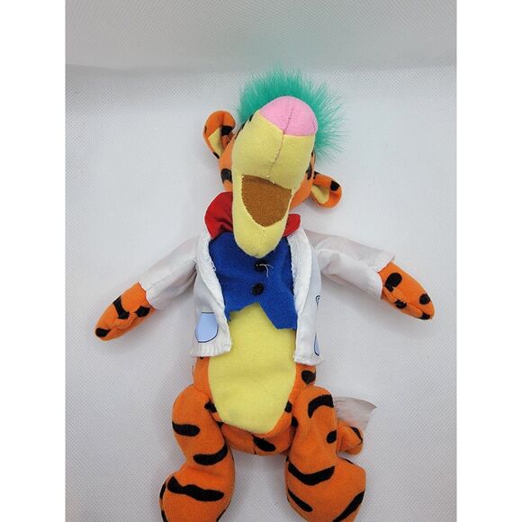 The Disney Store Tigger the Mad Scientist Bean Bag Plush - Colorful Tiger - Picture 1 of 3